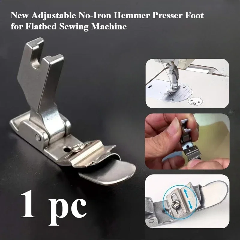 Adjustable No-Iron Hemmer Foot - Textile Sewing Machine ulasan dan harga