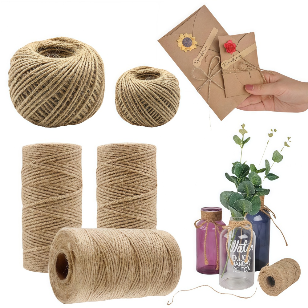 2/3/4mm Natural Jute Rope Stri - Sewing Thread In Textile ulasan dan harga