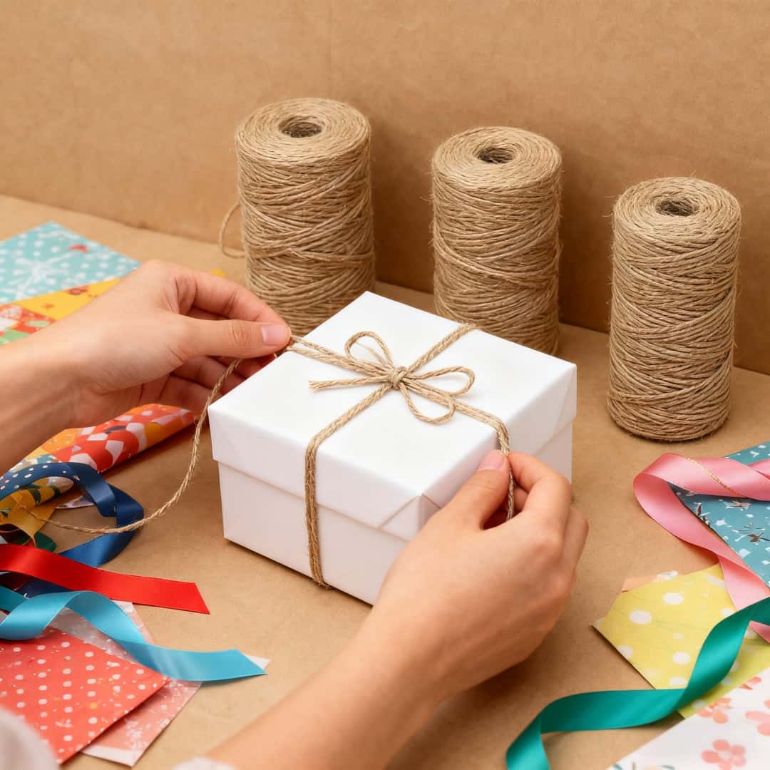 2/3/4mm Natural Jute Rope Stri - Sewing Thread In Textile ulasan dan harga