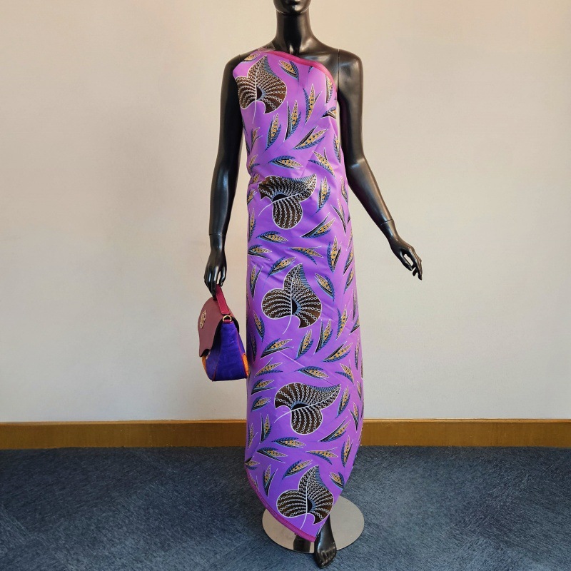 46Inch * 6Yards Purple African - Sewing Batik Fabric ulasan dan harga